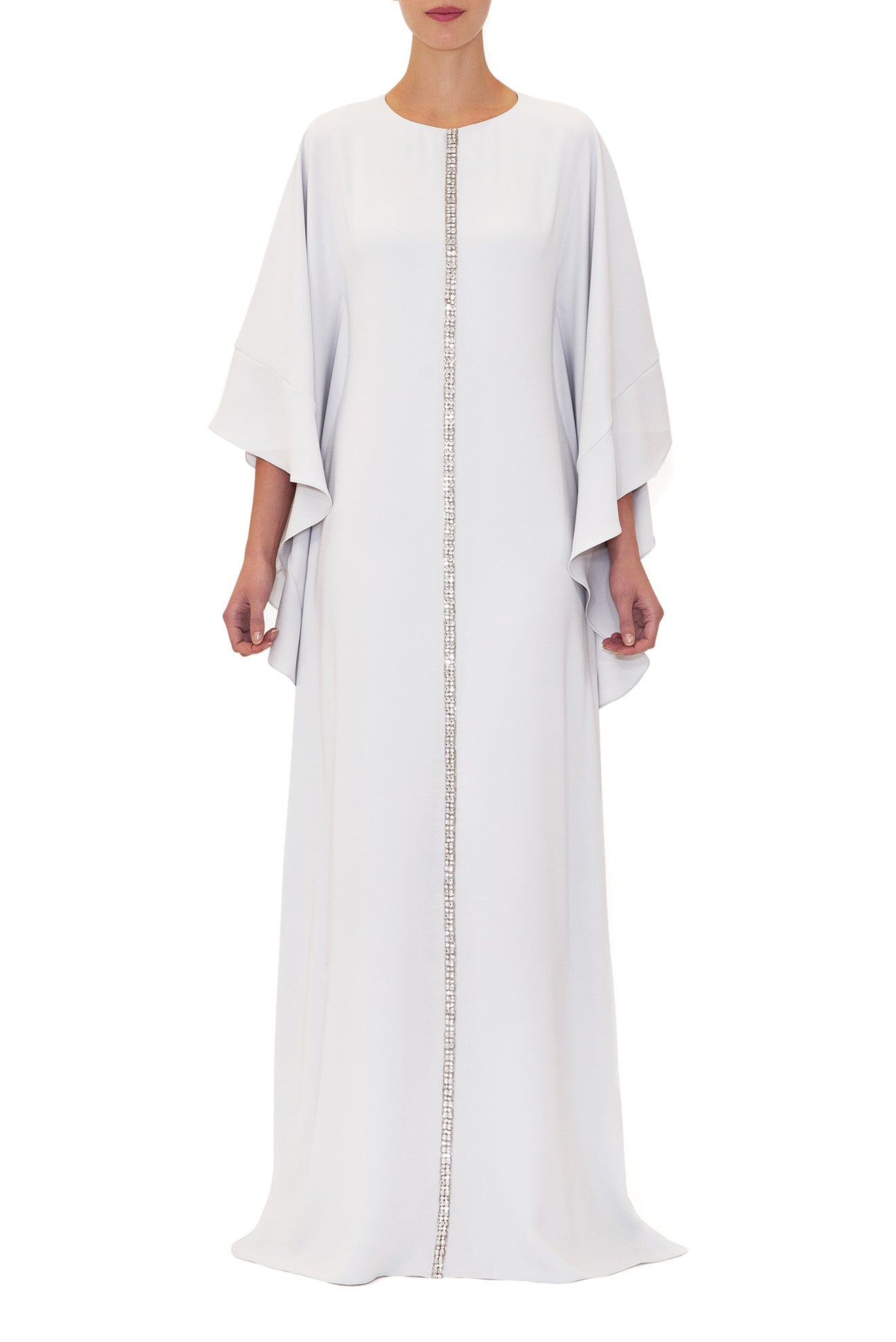 SOFT CASCADE SLEEVE KAFTAN WITH CENTER EMBROIDERED DETAIL