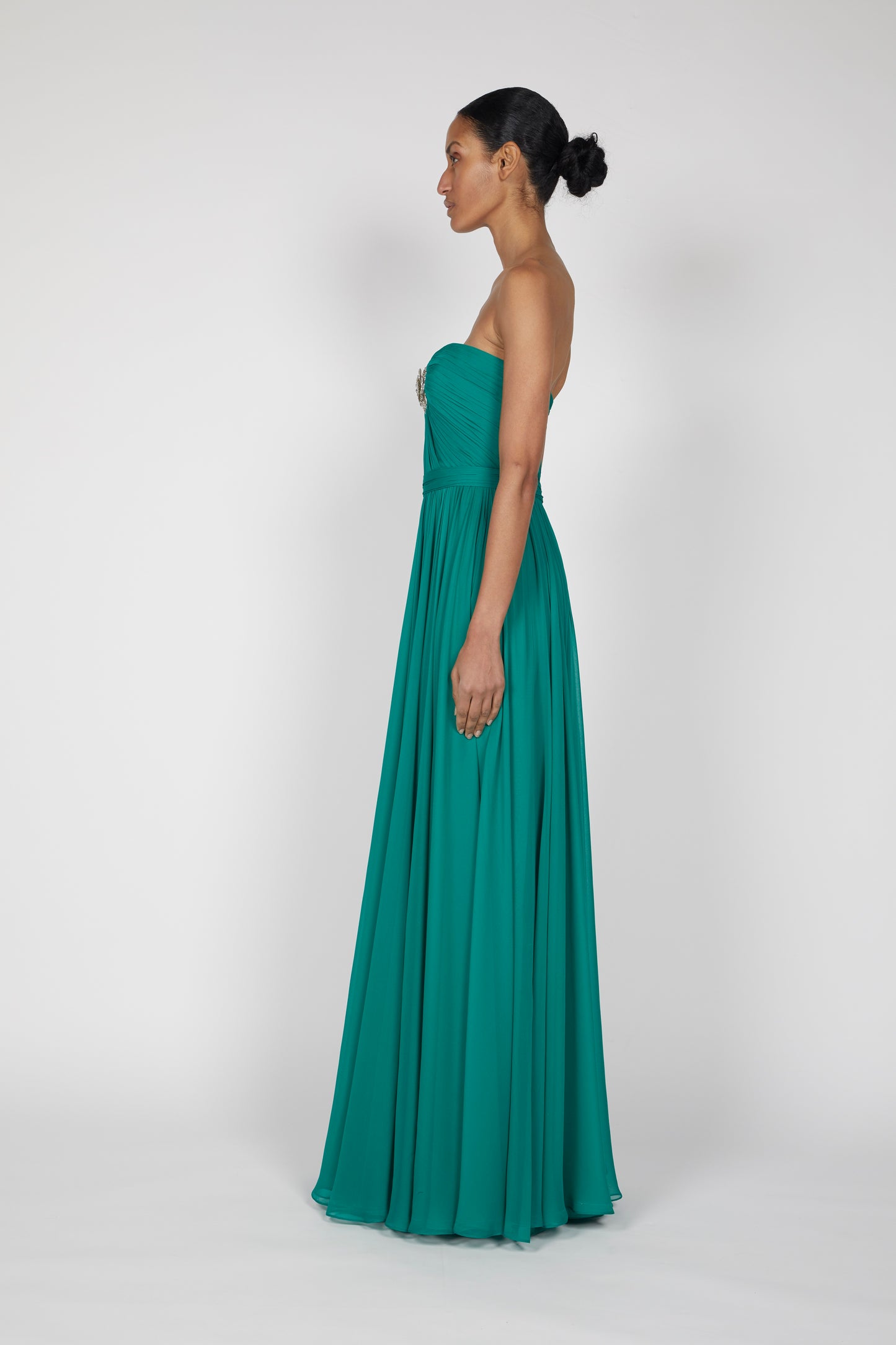 SILK CHIFFON A-LINE GOWN (PRE-ORDER 12 WEEKS DELIVERY)