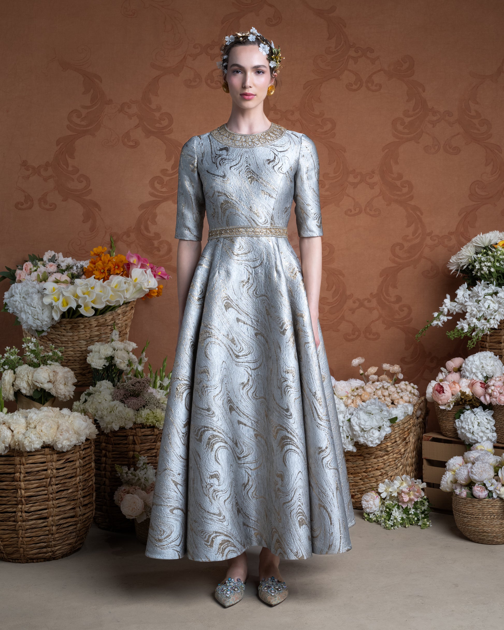 BROCADE COCKTAIL DRESS ReemAcra BROCADE COCKTAIL DRESS ReemAcra