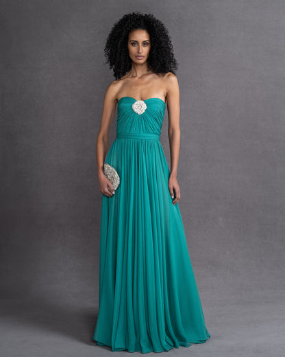 SILK CHIFFON A-LINE GOWN (PRE-ORDER 12 WEEKS DELIVERY)