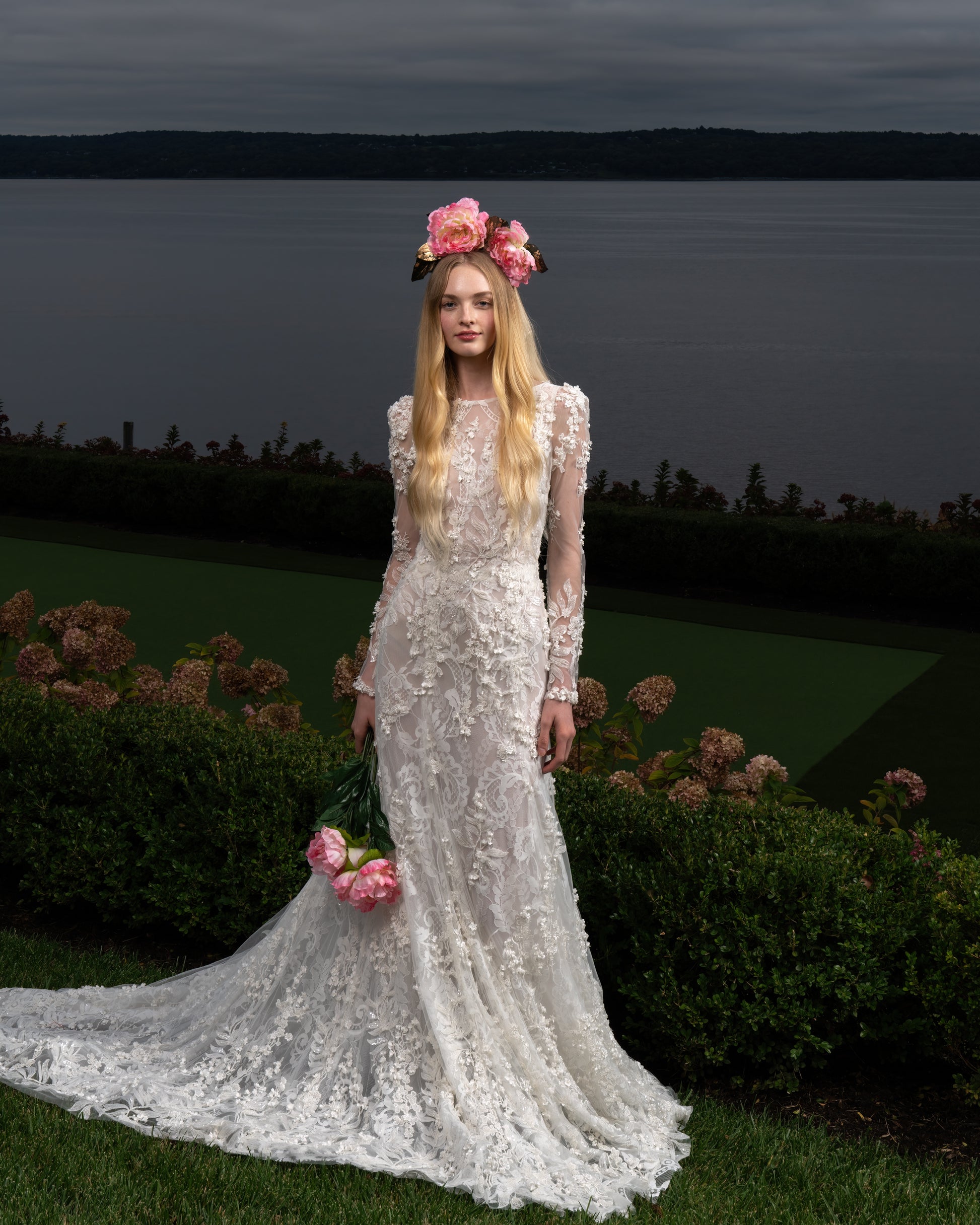 reem acra wedding dress while the natural waist enhances an hourglass shape Love From Above Look 19