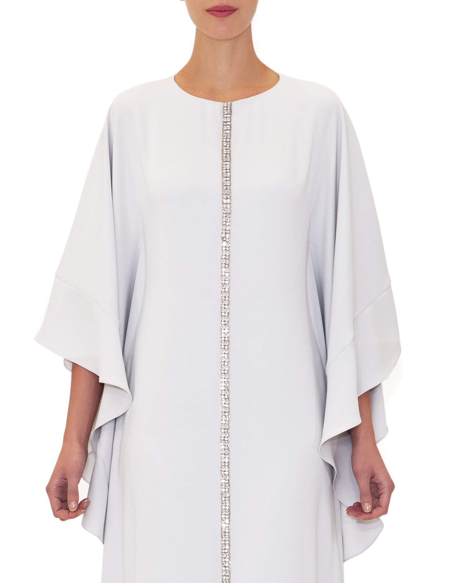 SOFT CASCADE SLEEVE KAFTAN WITH CENTER EMBROIDERED DETAIL